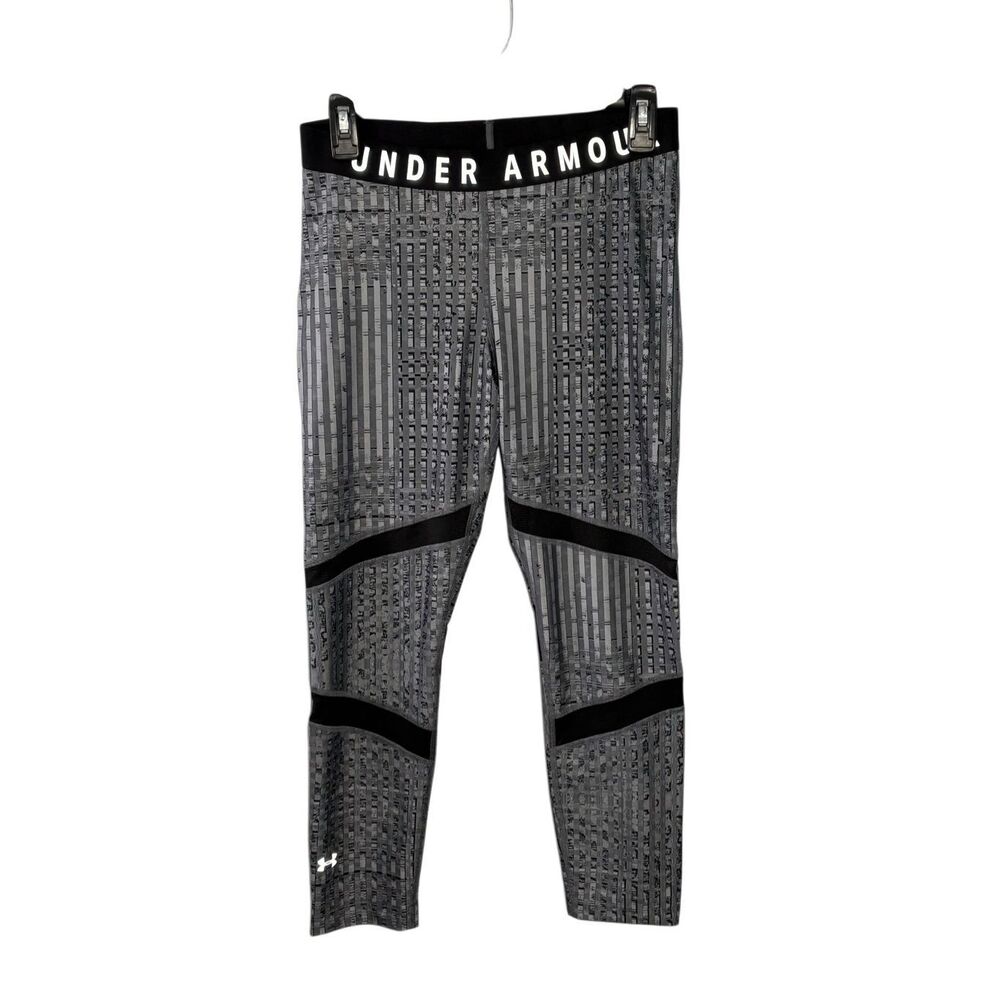 Under Armour Coolswitch Run Gray Patterned Leggin… - image 2